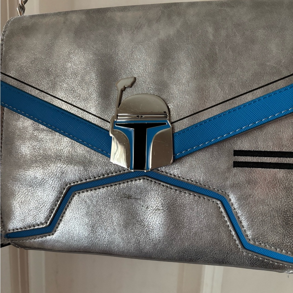 Star Wars Silver Crossbody Bag with Blue Accents